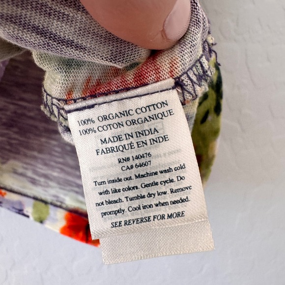 Faherty Floral Print Tee Palm Trees Tropical Vacation Top Size M - Picture 4 of 6